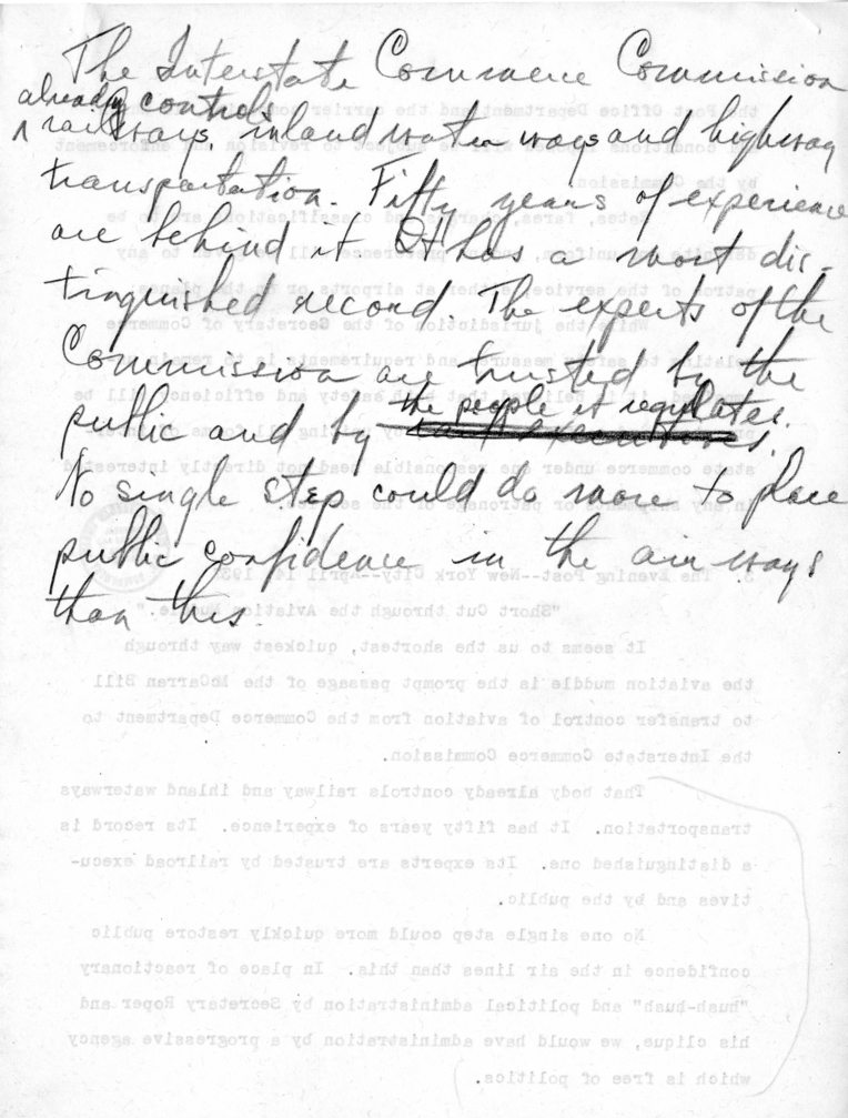 Draft Speech of Senator Harry S. Truman
