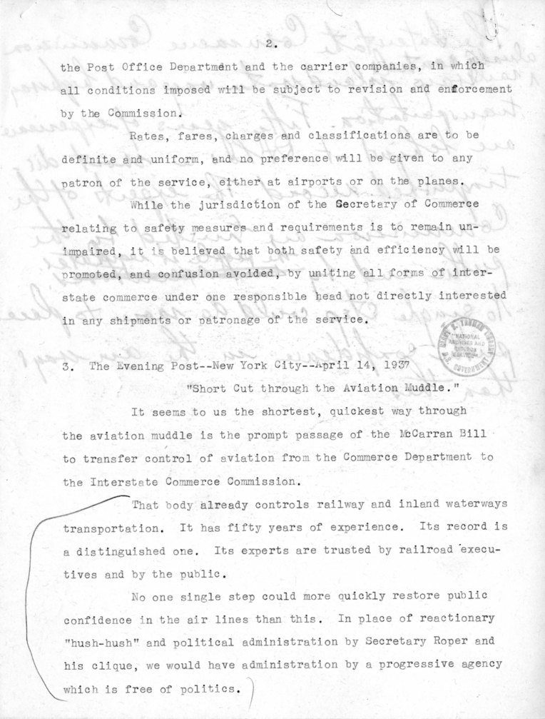 Draft Speech of Senator Harry S. Truman