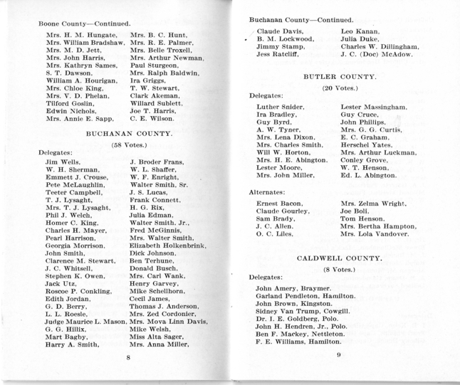 Official Roster, Delegates to the Democratic State Convention, Municipal Auditorium, St. Louis, Missouri