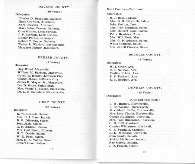 Official Roster, Delegates to the Democratic State Convention, Municipal Auditorium, St. Louis, Missouri