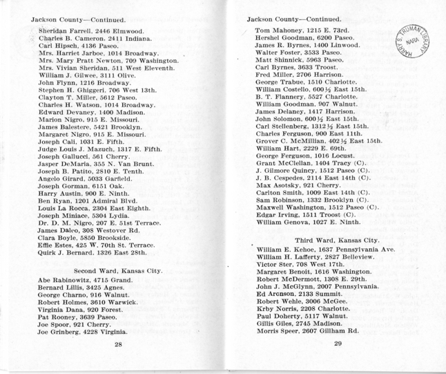 Official Roster, Delegates to the Democratic State Convention, Municipal Auditorium, St. Louis, Missouri