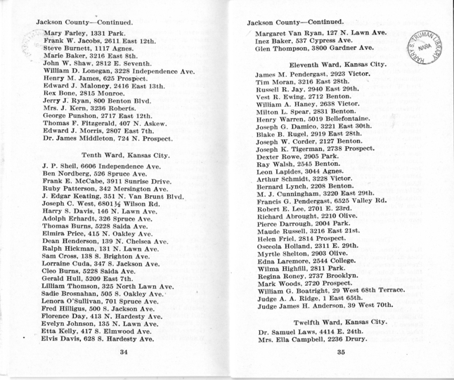 Official Roster, Delegates to the Democratic State Convention, Municipal Auditorium, St. Louis, Missouri