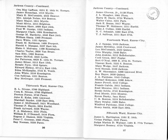 Official Roster, Delegates to the Democratic State Convention, Municipal Auditorium, St. Louis, Missouri