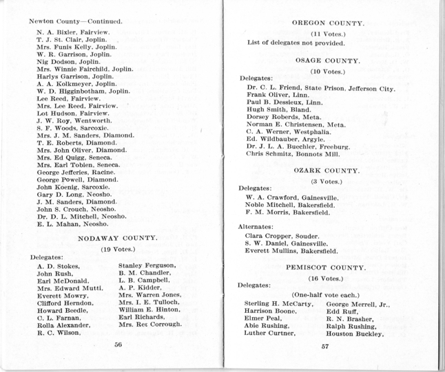 Official Roster, Delegates to the Democratic State Convention, Municipal Auditorium, St. Louis, Missouri