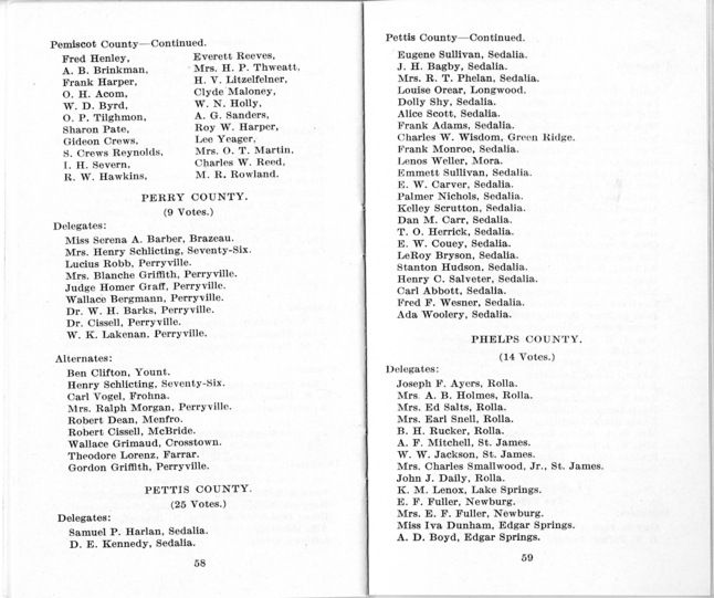 Official Roster, Delegates to the Democratic State Convention, Municipal Auditorium, St. Louis, Missouri