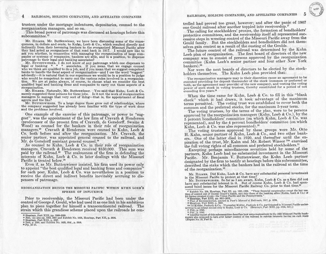 Additional Report of the Committee on Interstate Commerce - Missouri Pacific System: Reorganization, Expansion, and Financing, 1915-1930