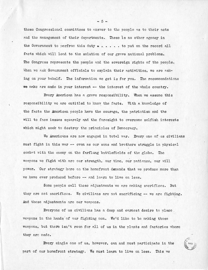 Speech of Senator Harry S. Truman in Jackson Country, Missouri