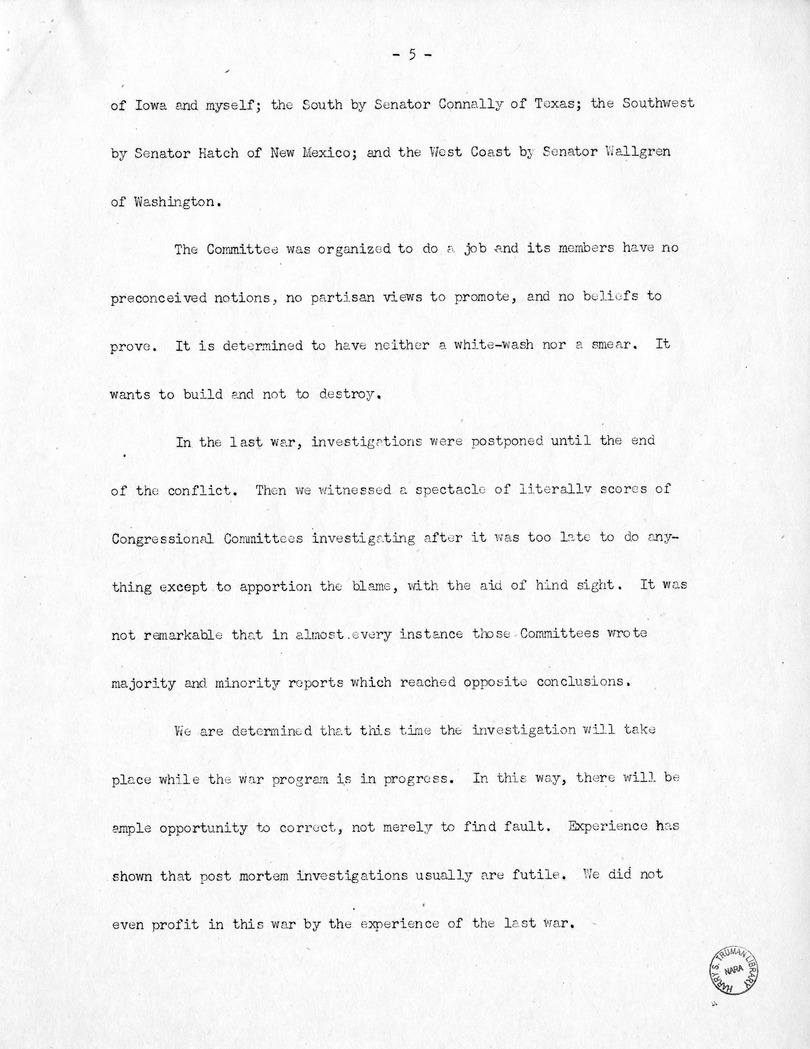 Speech of Senator Harry S. Truman Before the Massachusetts Federation of Taxpayers Associations at Boston, Massachusetts