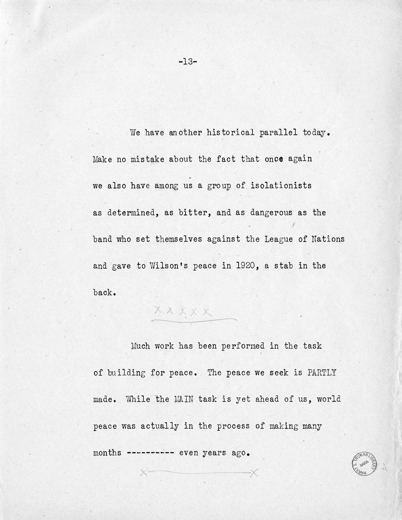 Reading Copy of Acceptance Speech of Vice Presidential Candidate  Harry S. Truman