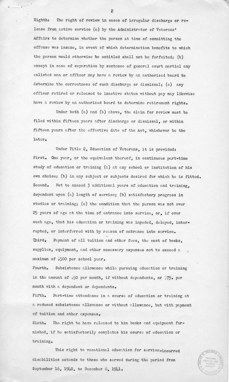 Speech of Senator Harry S. Truman to the American Legion Convention, Chicago, Illinois