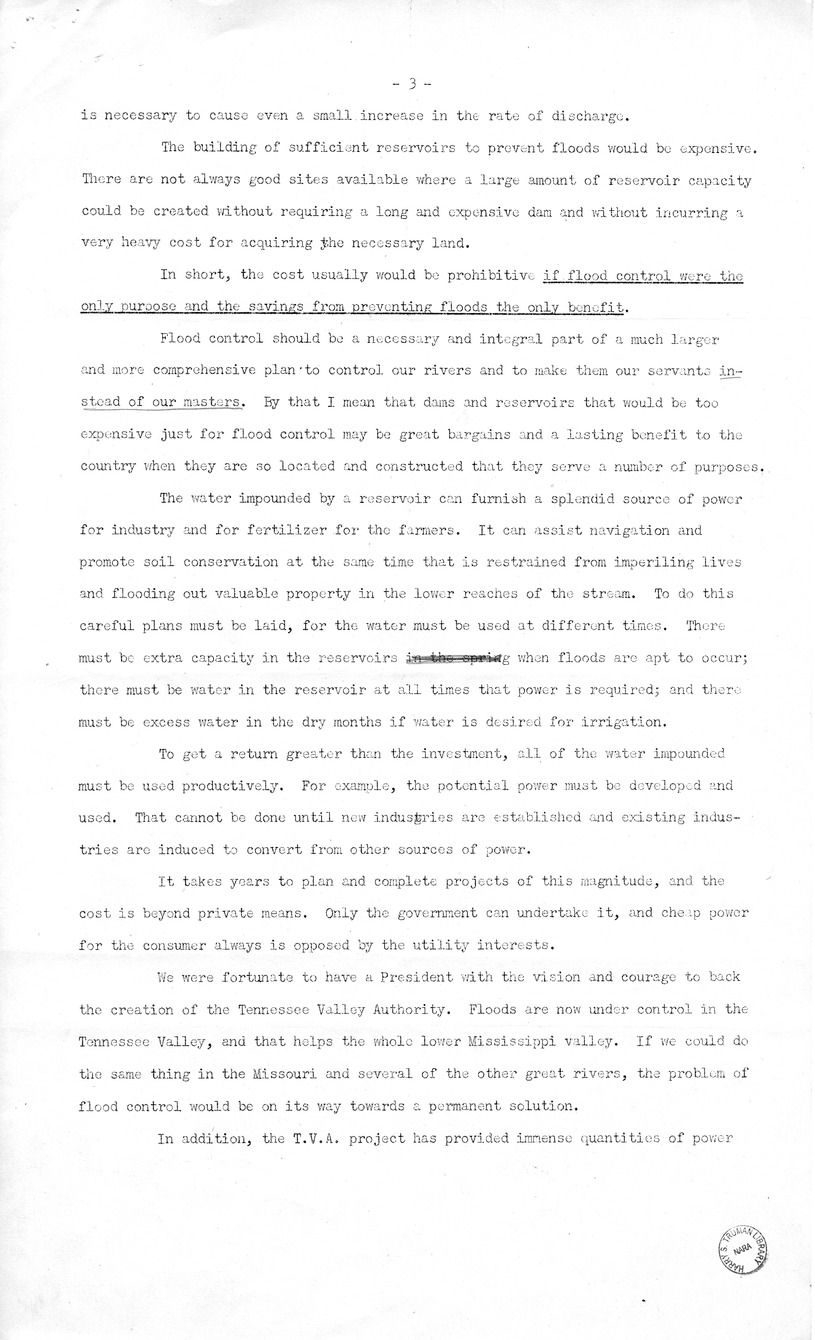 Draft of Radio Speech of Senator Harry S. Truman at New Orleans, Louisiana