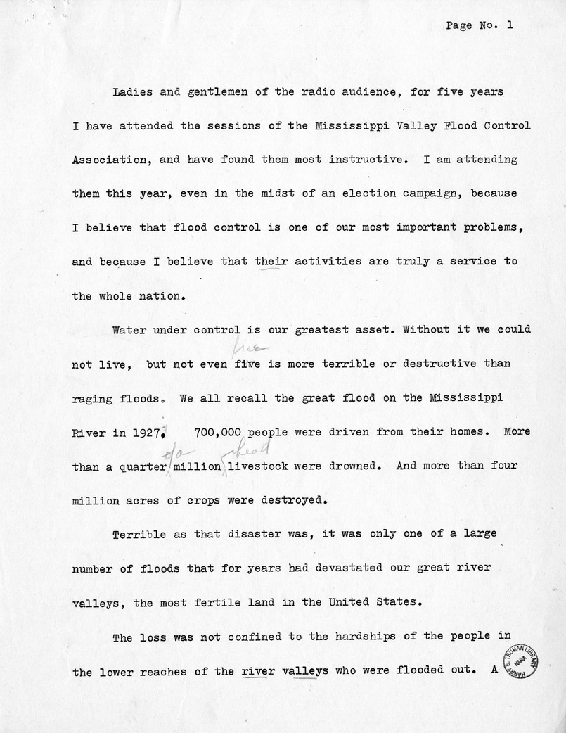 Radio Speech of Senator Harry S. Truman at New Orleans, Louisiana