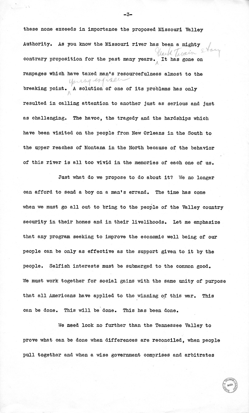 Speech of Senator Harry S. Truman at New Orleans, Louisana