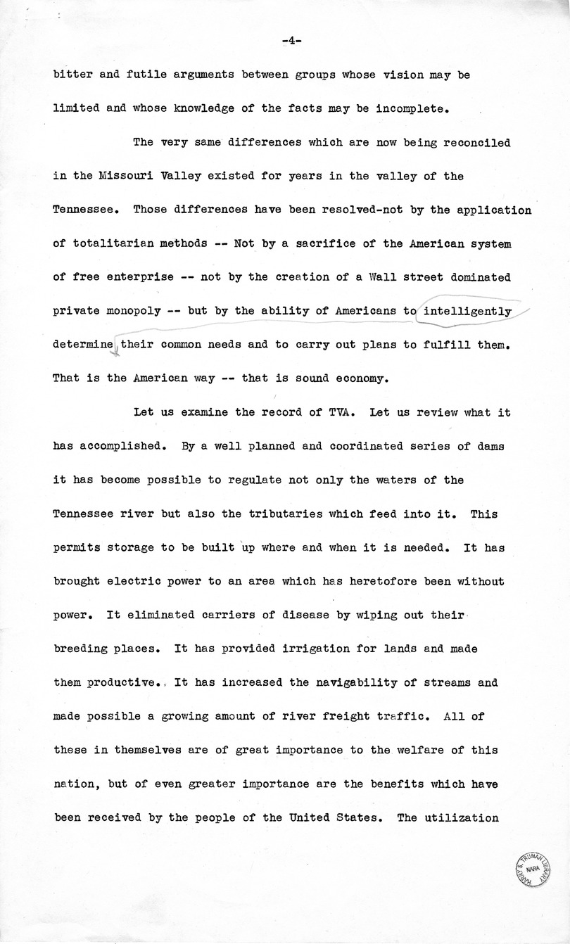 Speech of Senator Harry S. Truman at New Orleans, Louisana