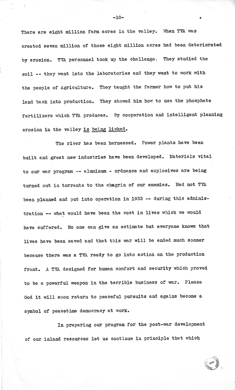 Speech of Senator Harry S. Truman at New Orleans, Louisana