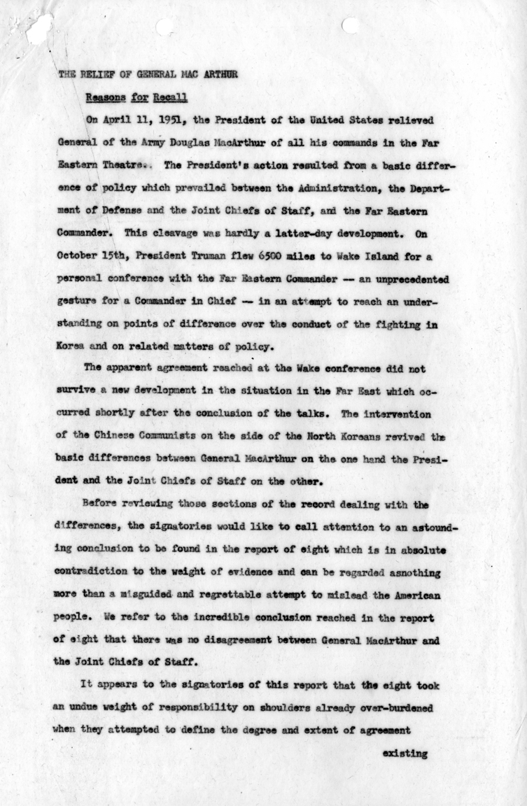 State Department, MacArthur Hearings Report by Fisher, Part 2