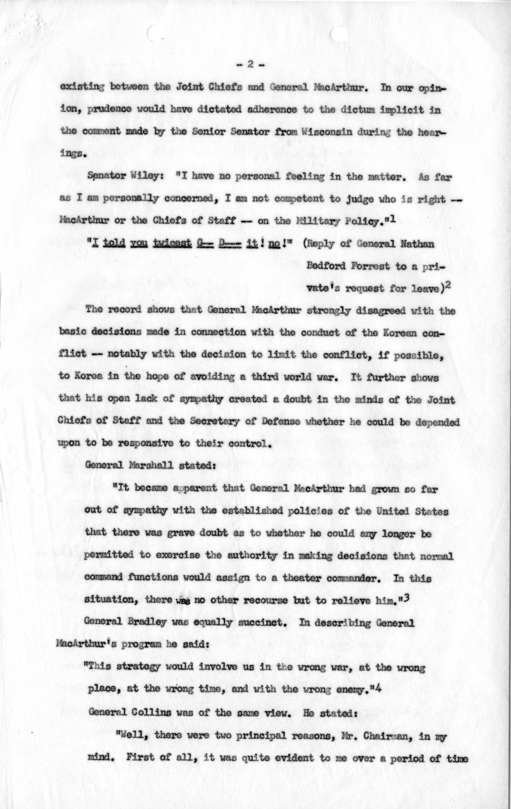 State Department, MacArthur Hearings Report by Fisher, Part 2