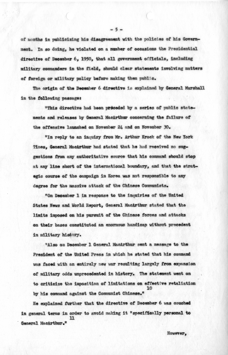 State Department, MacArthur Hearings Report by Fisher, Part 2