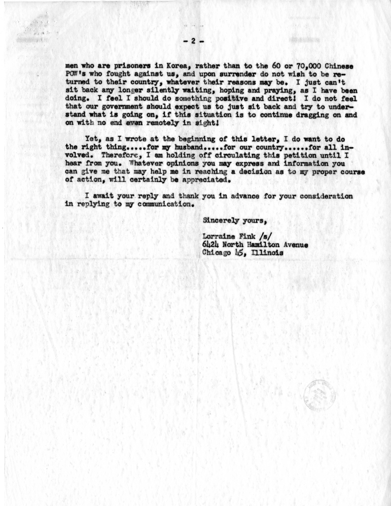 Correspondence Between Paul Douglas and Harry S. Truman, With Attachments