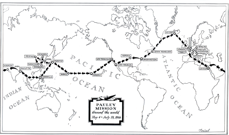 Map Of Route Taken By Edwin Pauley's Reparations Mission In 1946 