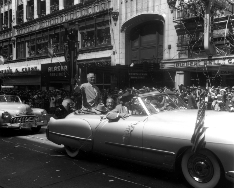 President Truman Waves from Motorcade in Seattle | Harry S. Truman