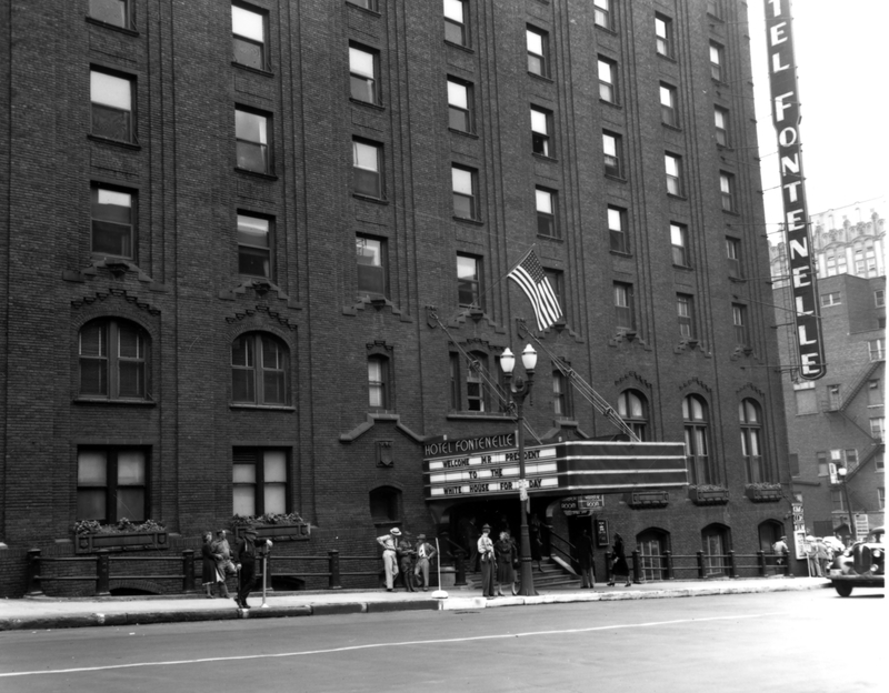 Hotel Fontenelle in Omaha with Welcome Truman Sign | Harry S. Truman