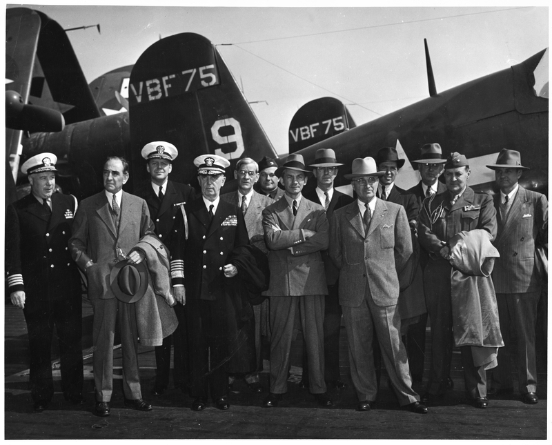 President Harry S. Truman and Members of His Party On Board the USS ...