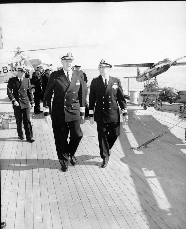 Rear Admiral Lewis S. Parks Walks with Guest | Harry S. Truman