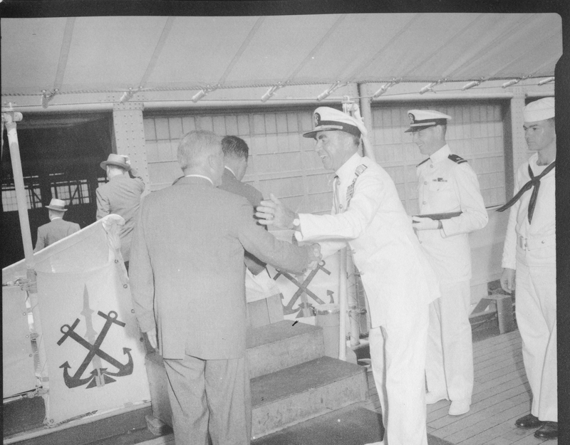 Rear Admiral Lewis S. Parks Aboard Ship During Naval Ceremony | Harry S ...