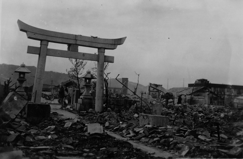 Traditional Japanese Torii Gate Survives Bombing of Nagasaki