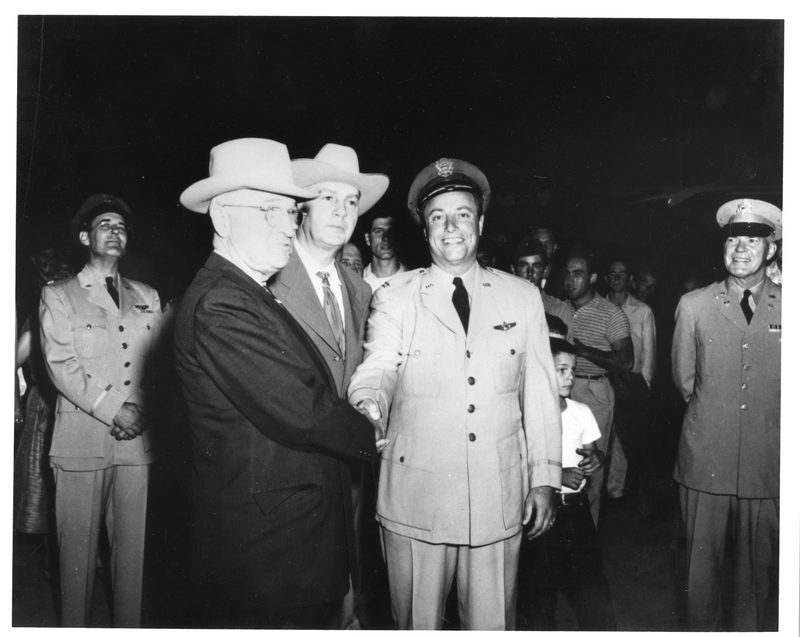 Former President Harry S. Truman Shakes Hands with an Unidentified ...