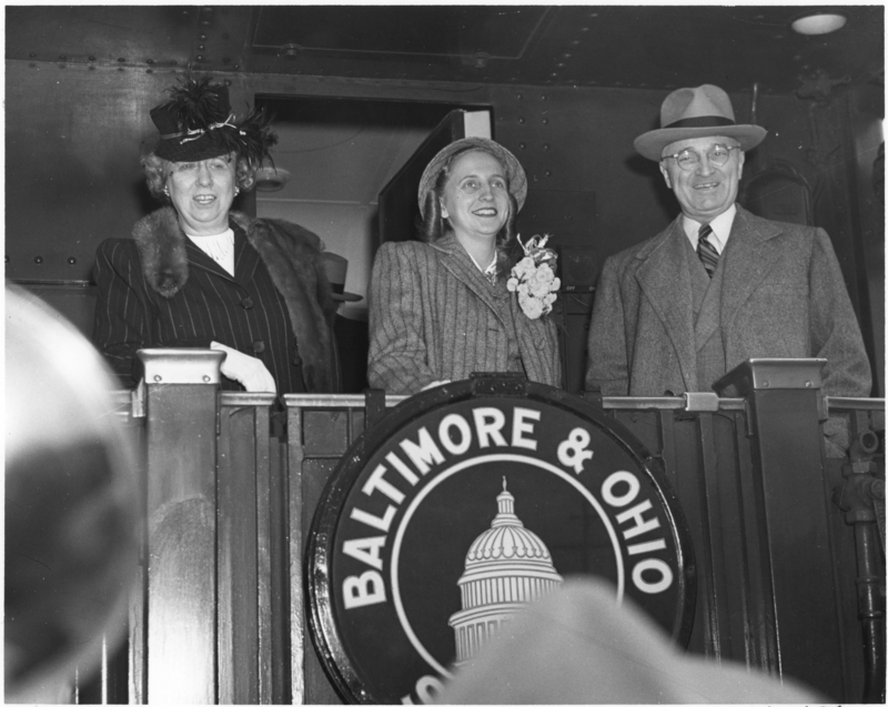 67-486 President Truman and His Family Appear on Train in Independence, MO