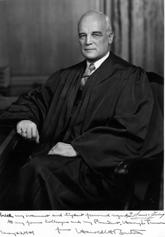 Portrait of Justice Harold Burton Harry S. Truman