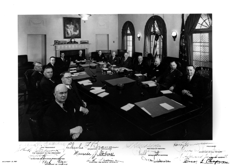 President Harry S. Truman With His Cabinet, Autographed By All | Harry ...