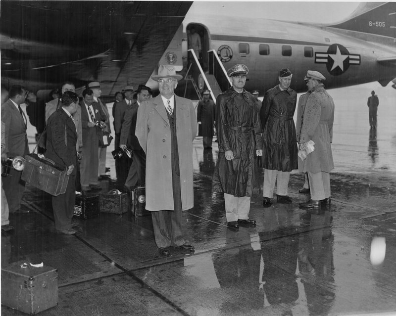 Truman and others near plane | Harry S. Truman