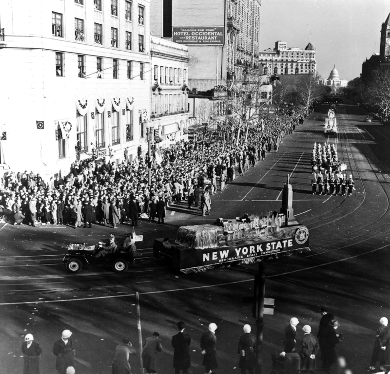 New York state float in inaugural parade | Harry S. Truman