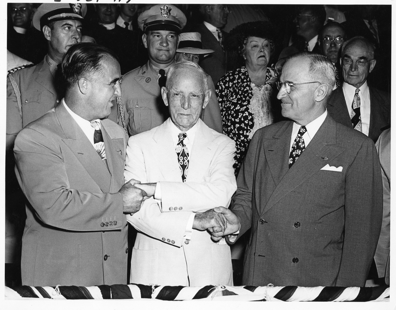 Clark Griffith Shakes Hands with President Harry S. Truman | Harry