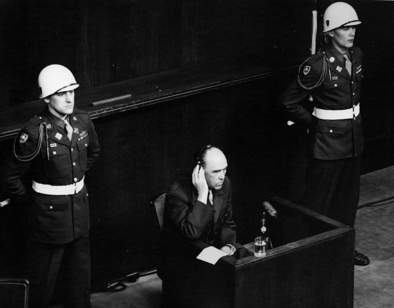 Field Marshall Kesselring, a witness, at the Nuremberg War Crimes ...