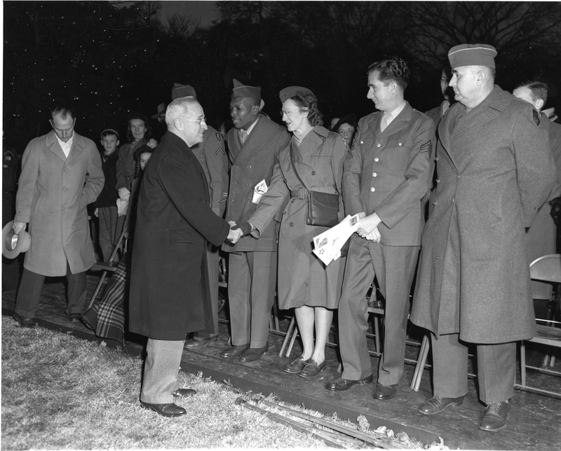 Truman at the 1947 White House Tree lighting ceremony Harry S. Truman