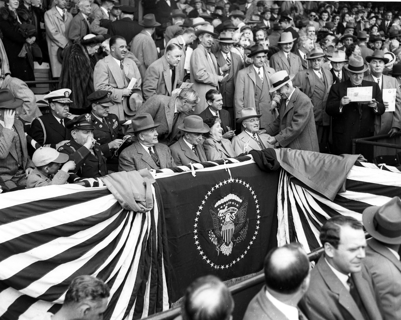 President Truman Opening Baseball Season At Griffith Stadium | Harry S ...