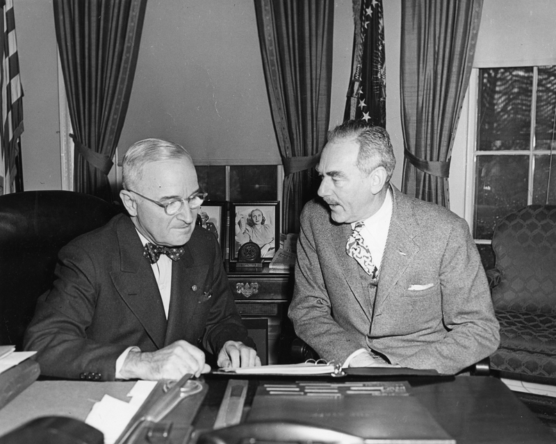 President Harry S. Truman with Dean Acheson in the Oval Office | Harry ...