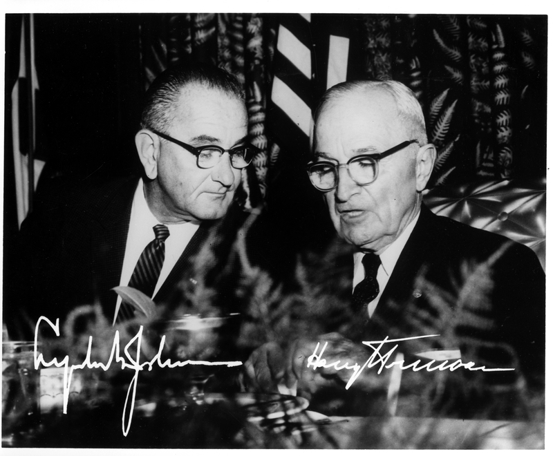 An Autographed Photo Of President Lyndon B. Johnson And Former ...