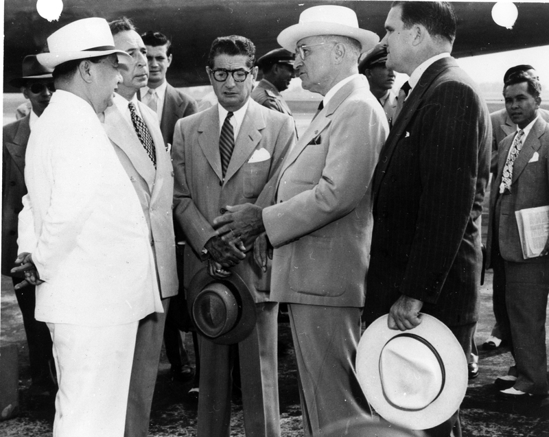 President Truman Is Shown Speaking To Foreign Diplomats, Possibly From 