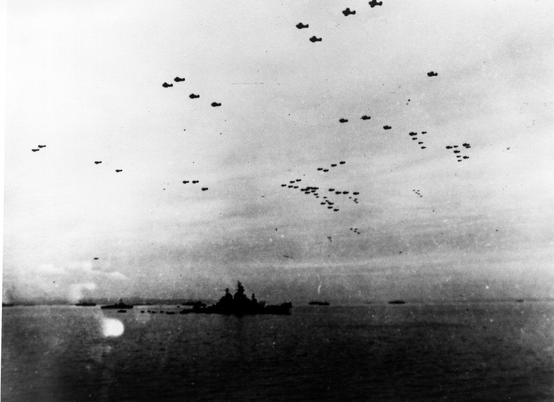 American Fighter Fly in Formation over the Uss Missouri During Surrender  Ceremonies