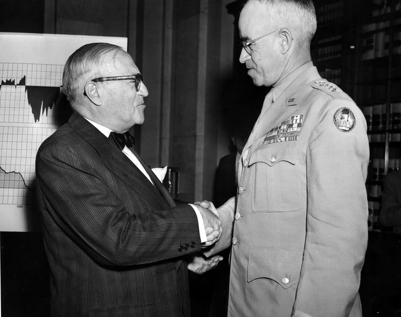 General Omar Bradley shaking hands with Senator Robert Wagner | Harry S ...