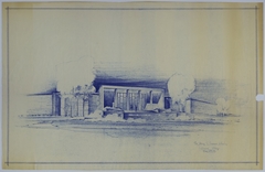 Drawing of the Proposed Entrance Study of the Harry S. Truman Library